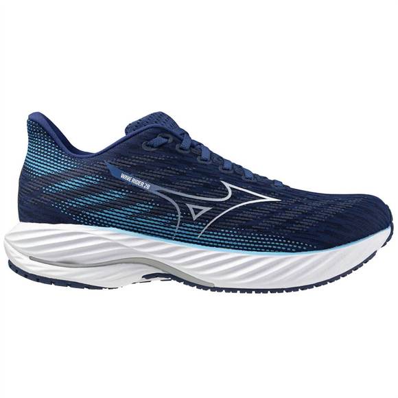 NEW MIZUNO men's wave rider 28 shoes in 5y00 estate blue/white - Picture 1 of 3
